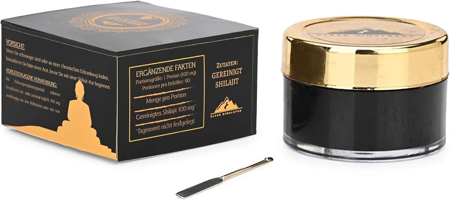 Authentic Himalayan Shilajet Resin with ISOP Fulvic Acid - Natural Source of Trace Minerals - 10g (100 Servings)