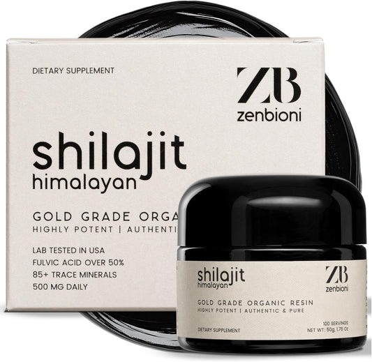 Authentic Himalayan Shilajit Resin 50g for Men & Women - Pure, Natural, Lab Tested - 100 Servings, 500mg - Fulvic Acid Supplement - Gold Grade Organic