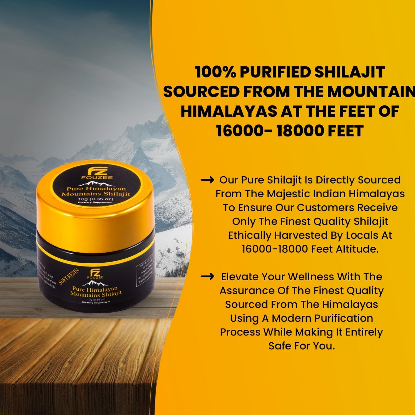 Authentic Pure Himalayan Shilajit Resin Supplement - Natural Trace Minerals for Energy Boost & Immunity - Amber Glass Bottle - 10g