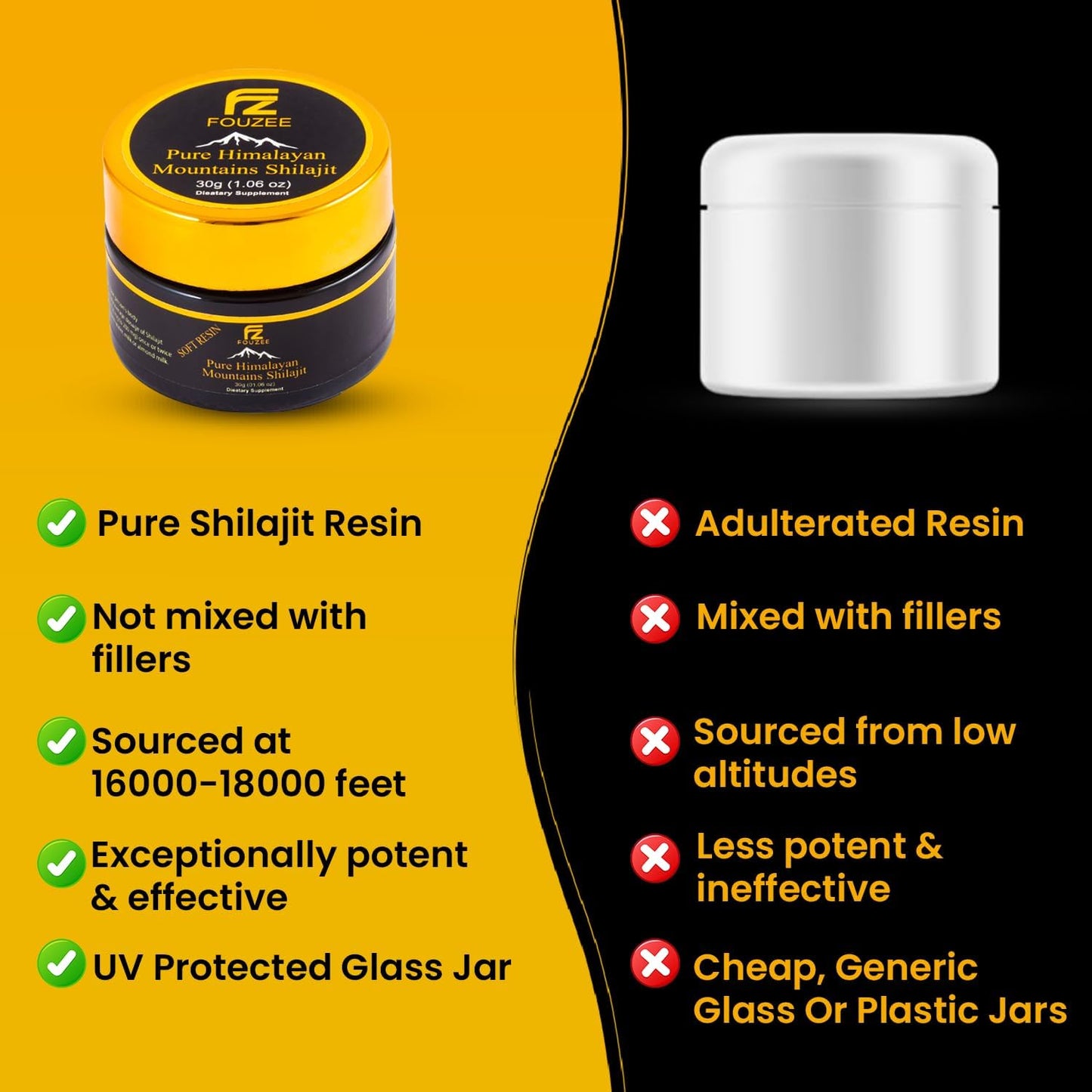 Authentic Pure Himalayan Shilajit Resin Supplement - Natural Trace Minerals for Energy Boost & Immunity - Amber Glass Bottle - 10g