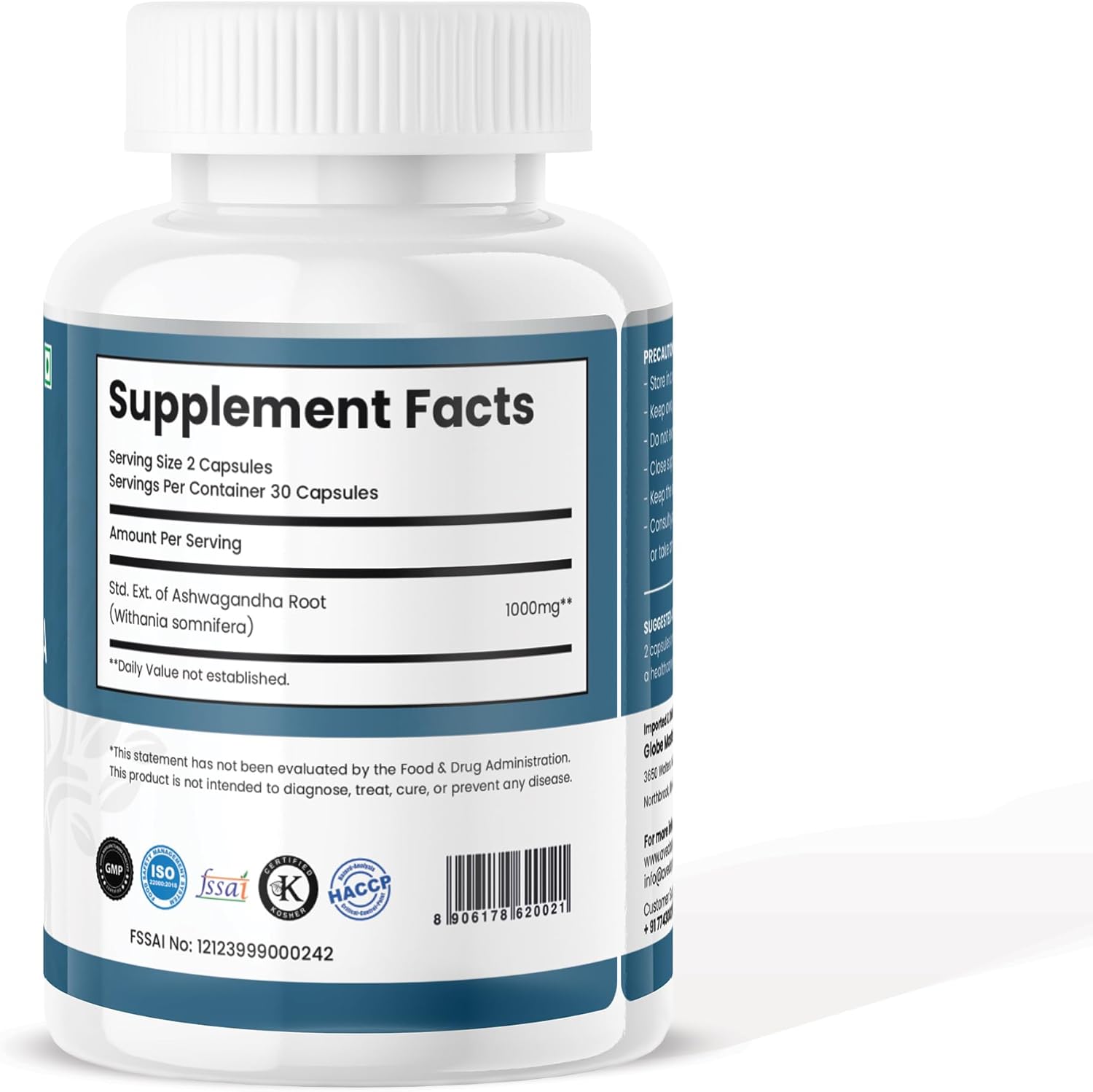 Aveda Ashwagandha Capsules - 500mg, 60 Count - Natural Herbal Supplement for Adults - 1-Month Supply