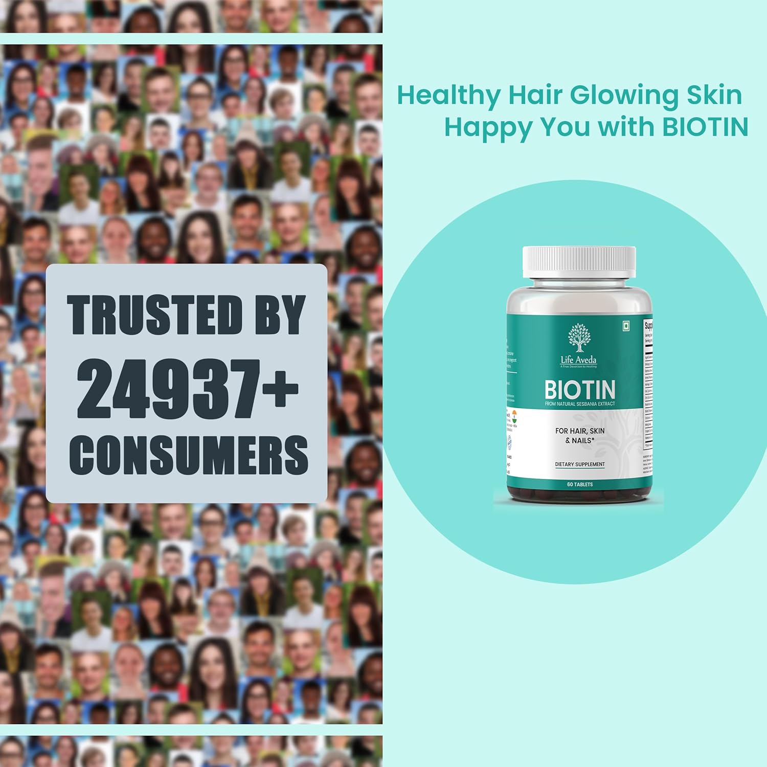 Aveda Biotin Supplement for Hair, Skin, Nails & Energy - 60 Tablets