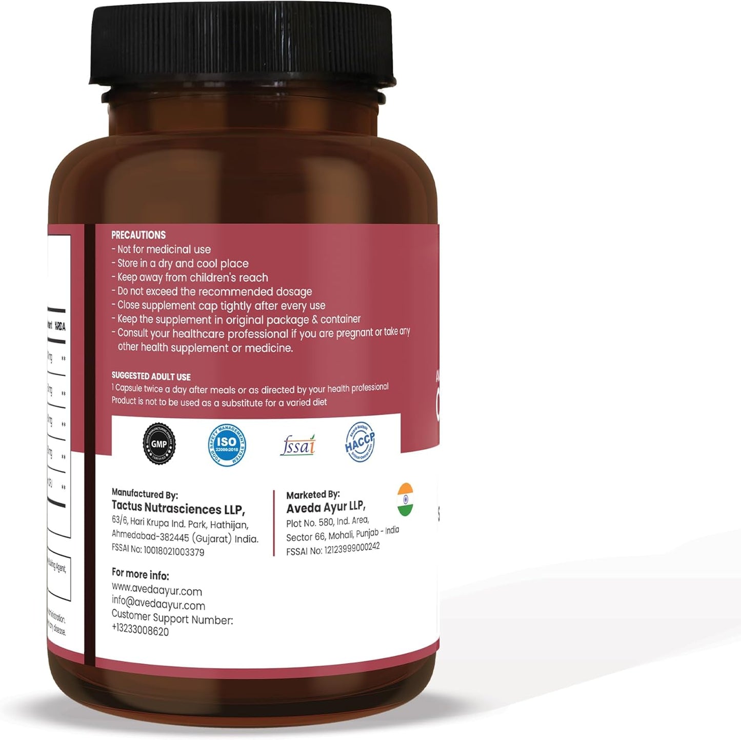 Aveda Cranberry & Amla Fruit Extract Supplement with Probiotics for Bladder & Kidney Health | Antioxidant & Detox Support | 60 Capsules