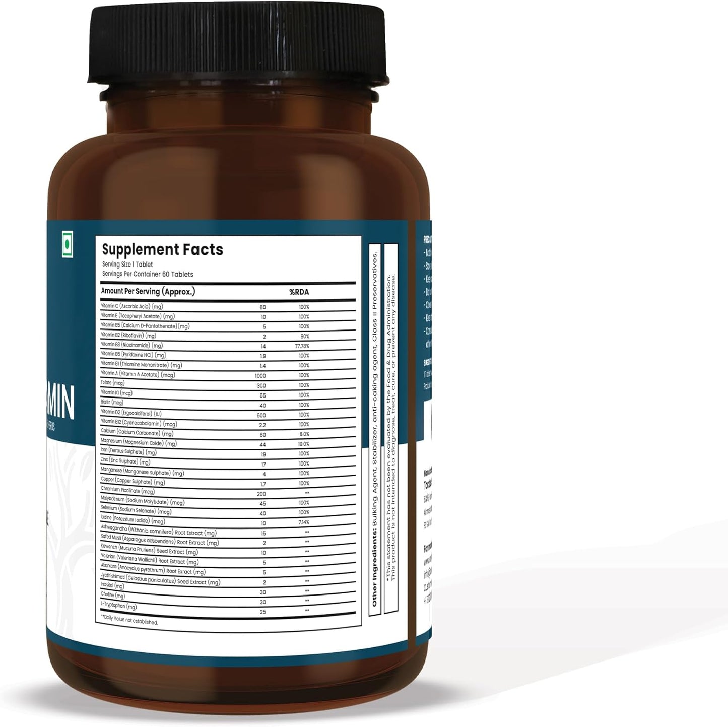 Aveda Men's Daily Multivitamin Supplement - 60 Capsules with Vitamin A, B12, C, D, Calcium - Health Support for Men