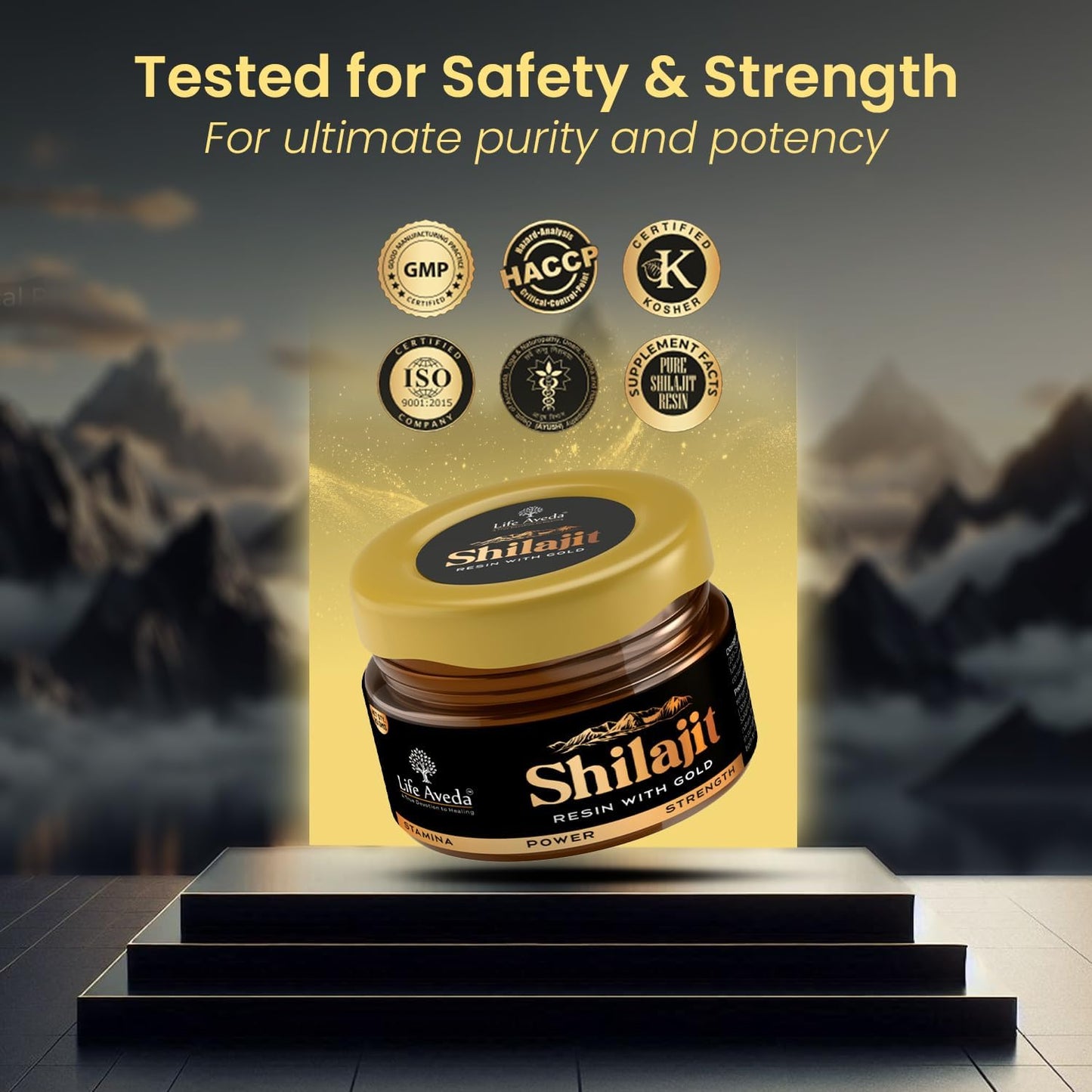 Aveda Shilajit Resin with Gold Boosts Stamina - 20 GM - Himalayan Shilajit Fulvic & Humic Acid
