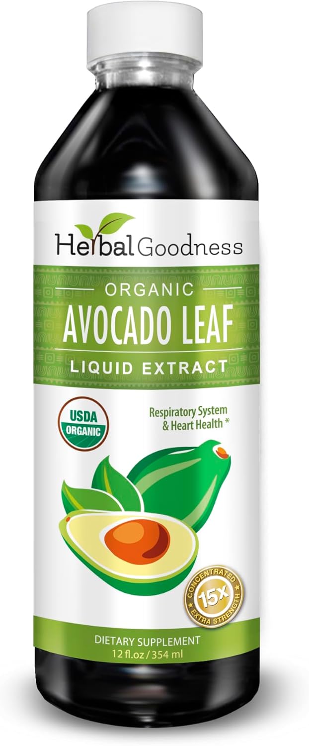 Avocado Leaf Extract Liquid Supplement for Gut Health, Bone Health, and Immune Support - Probiotic Protein Fiber - 12oz Bottles - Pack of 12
