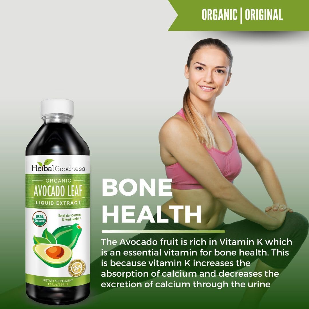 Avocado Leaf Extract Liquid Supplement for Gut Health, Bone Health, and Immune Support - Probiotic Protein Fiber - 12oz Bottles - Pack of 12