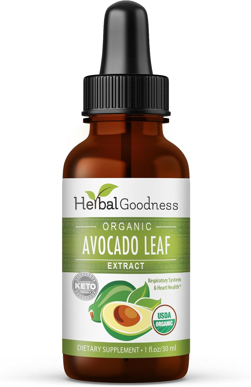 Avocado Leaf Extract Supplement for Skin Care and Collagen Boost - 1oz Bottle - Herbal Goodness