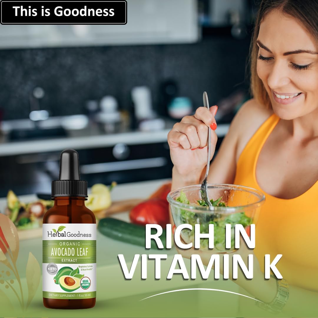 Avocado Leaf Extract Supplement for Skin Care and Collagen Boost - 1oz Bottle - Herbal Goodness