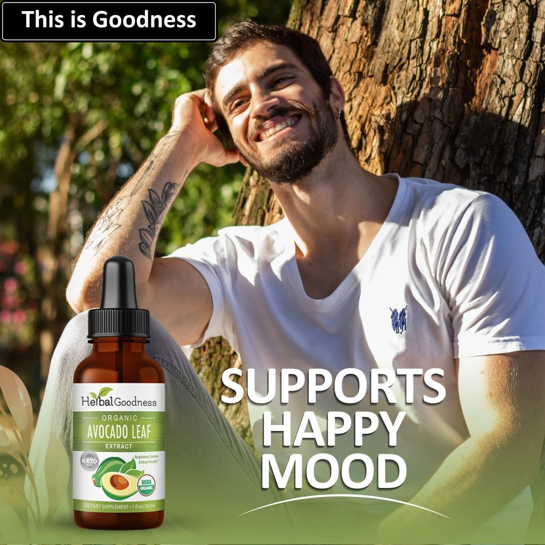 Avocado Leaf Extract Supplement for Skin Care and Collagen Boost - 1oz Bottle - Herbal Goodness