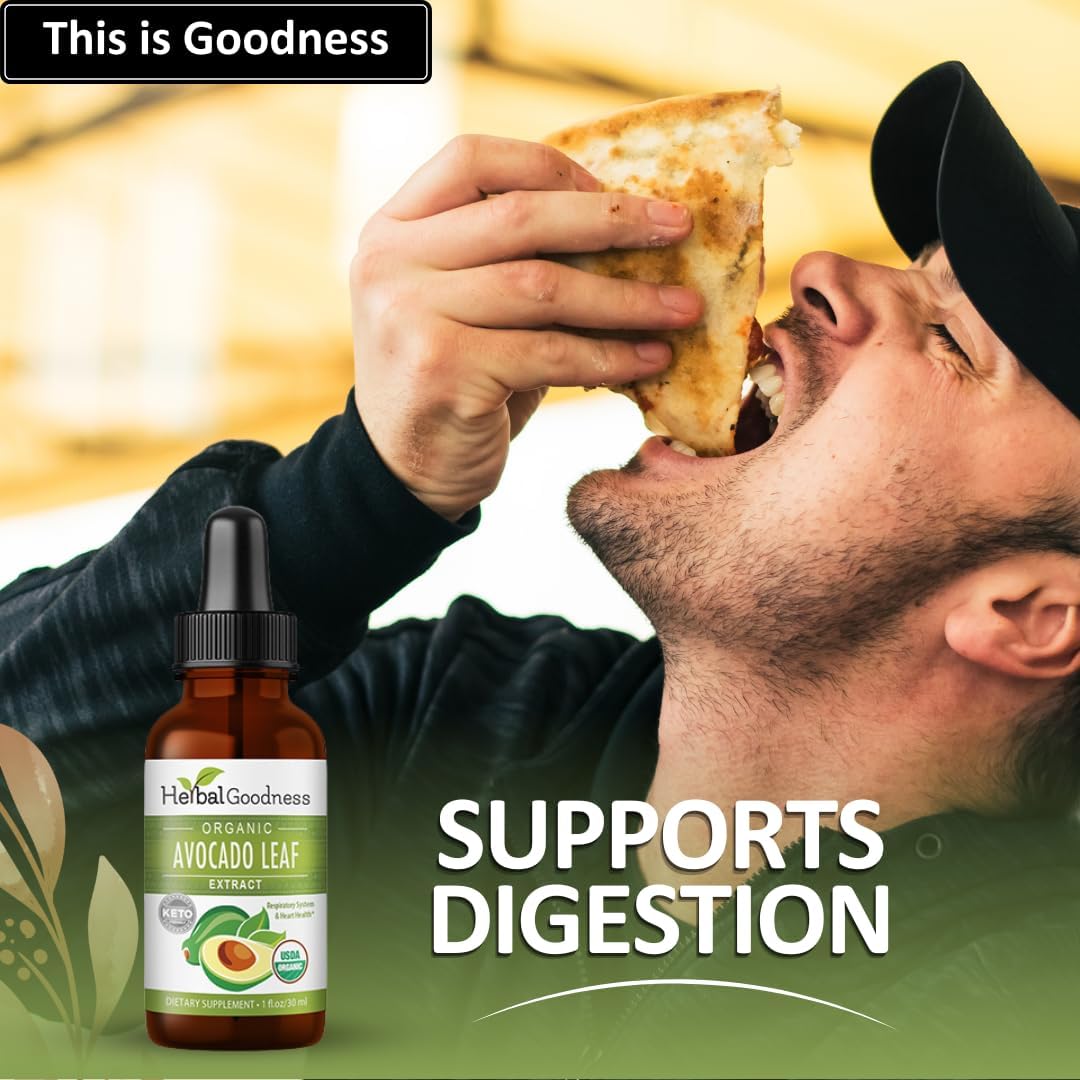 Avocado Leaf Extract Supplement for Skin Care and Collagen Boost - 1oz Bottle - Herbal Goodness