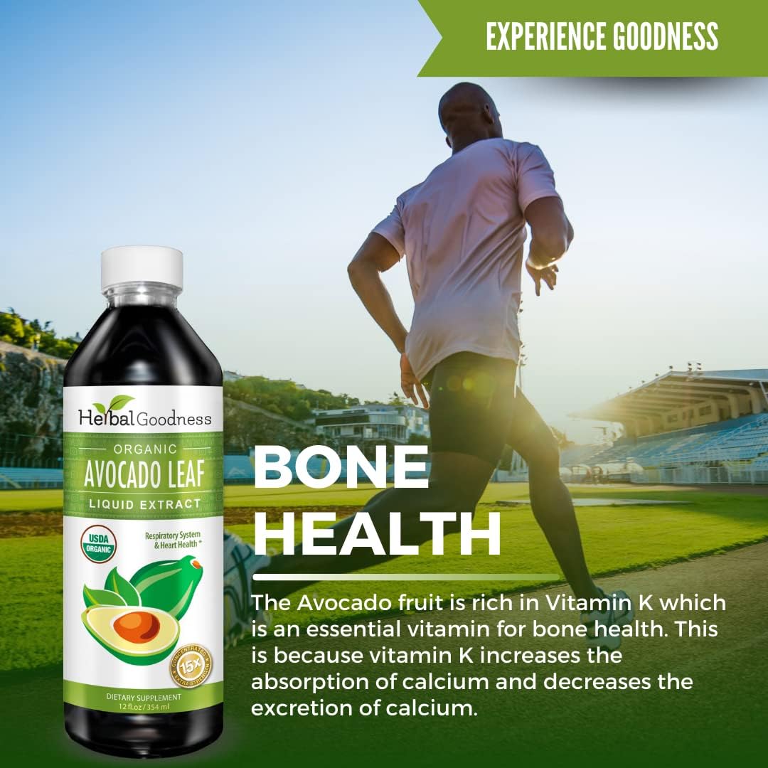 Avocado Leaf Liquid Extract Supplement - Supports Skin, Digestive Health, and Immune System - 12oz Herbal Goodness