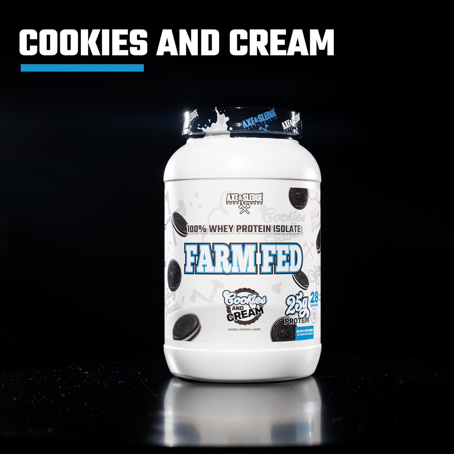 Axe & Sledge Farm Fed Whey Protein Isolate with Digestive Enzymes - Cookies & Cream V2