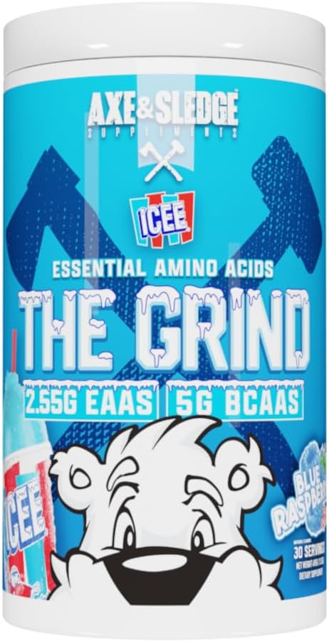 Axe & Sledge The Grind BCAA Essential Amino Acids, Blue Raspberry Flavor - 30 Servings