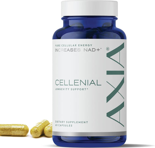 AXIA Longevity Cellenial - Patented NAD+ Supplement for DNA Repair, Energy, and Brain Function. Boost Cellular Energy and Support Healthy Aging.