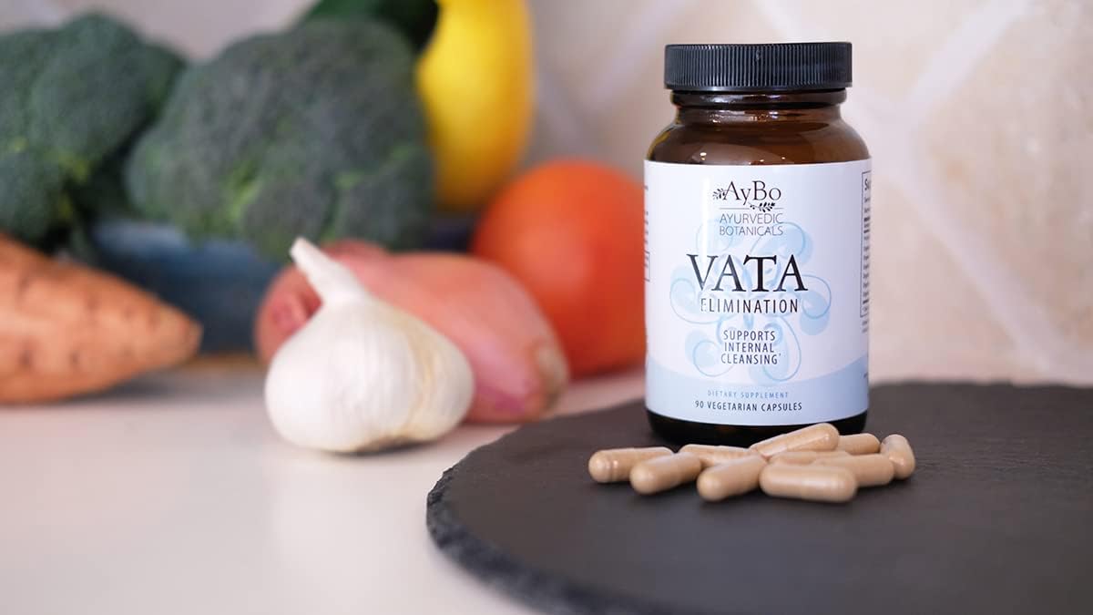 AyBo Vata Elimination Herbal Supplement - Organic, 90 Vegetarian Capsules, Supports Vata Dosha Balance