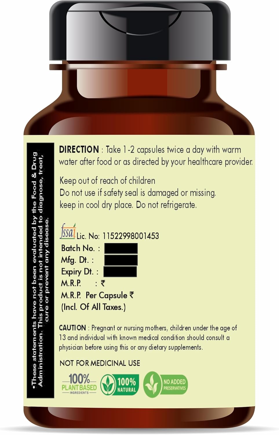 AYURVEDASHREE Moringa Oleifera Extract Capsules - 500mg, 60 Count, All Natural, Vegan, Gluten-Free, GMP Certified