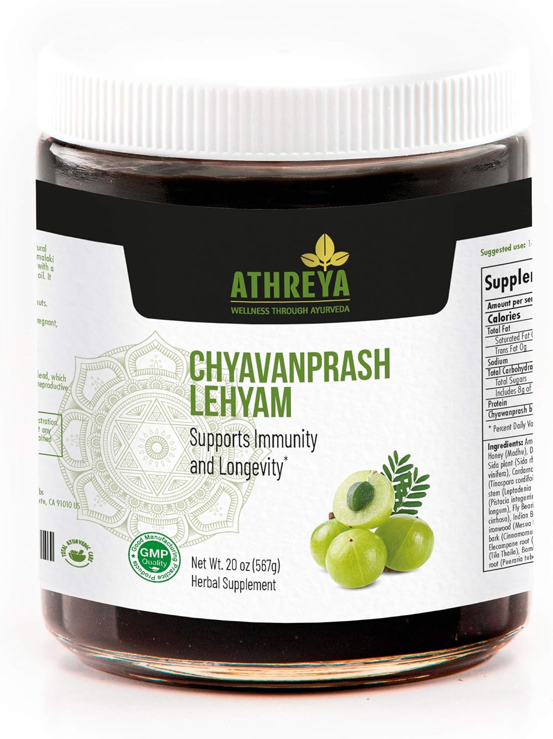 Ayurvedic Chyavanprash Lehyam Jam - 20 Oz - Supports Immunity, Metabolism & Reproductive Health - Non-GMO Herbal Blend for Overall Well-Being