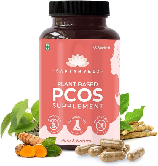 Ayurvedic Plant Based Supplement for PCOS/PCOD | 60 Veg Capsules | 500Mg | Promotes Hormonal Balance & Regular Menstrual Cycles | Women's Health Support