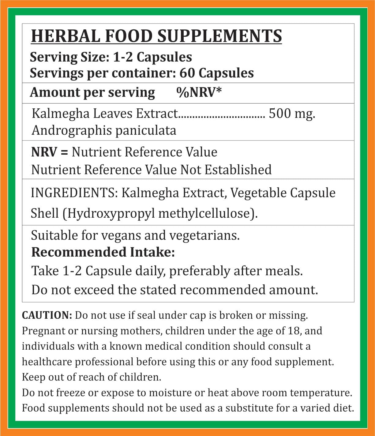 Ayurvedic Satya Naturals Kalmegha Extract Capsules 500mg - 60 Veg Capsules - Herbal Supplement for Men & Women - 10:1 Strength - 1 Bottle