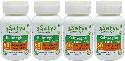 Ayurvedic Satya Naturals Kalmegha Forte Capsules 500mg - 240 Veg Capsules, Andrographis Paniculata Extract for Men and Women