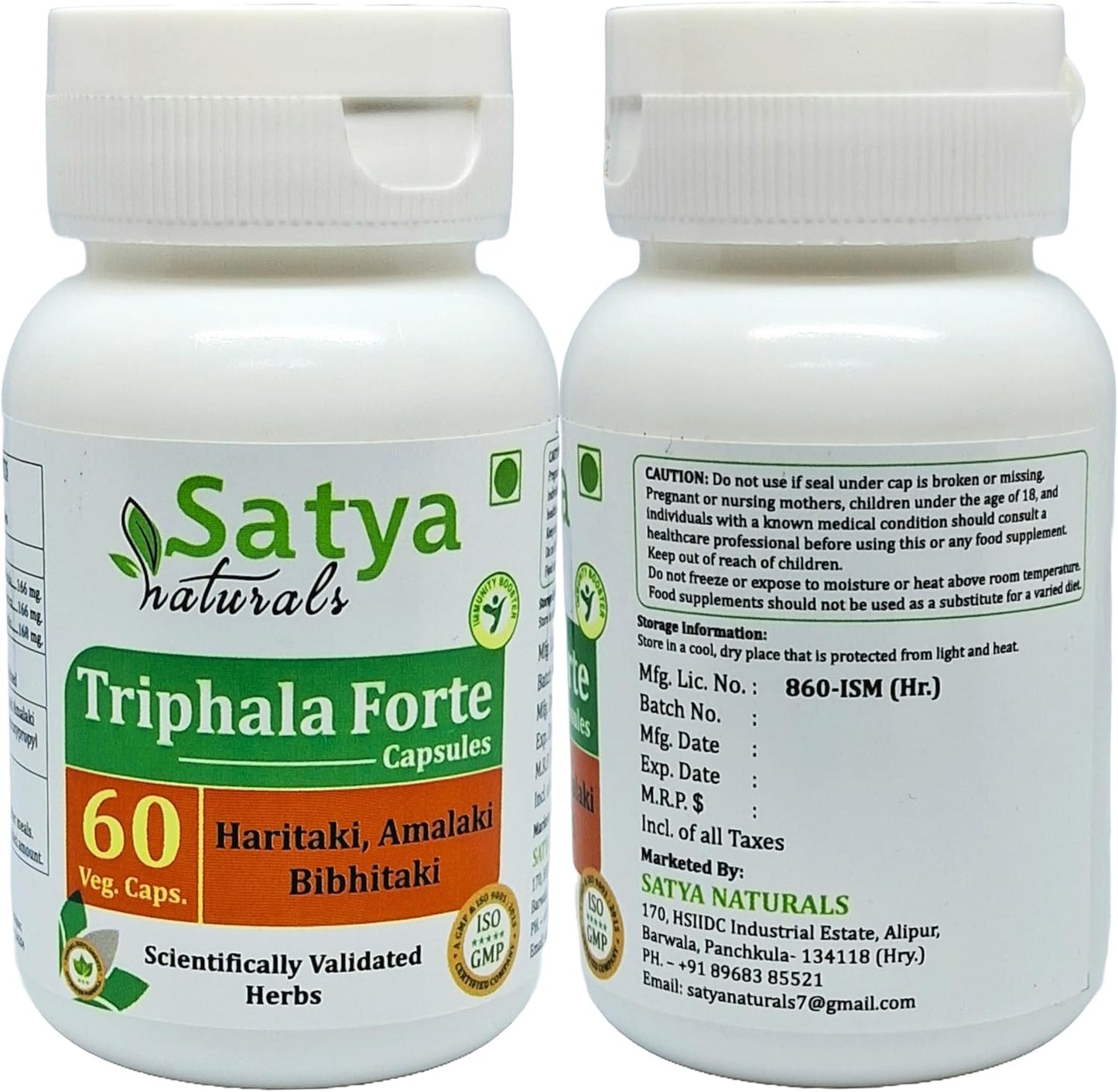 Ayurvedic Triphala Forte Capsules 500mg - 120 Veg Caps | Amalaki, Haritaki, Bibhitaki Extracts for Men & Women | Herbal Remedy - 10:1 Forte