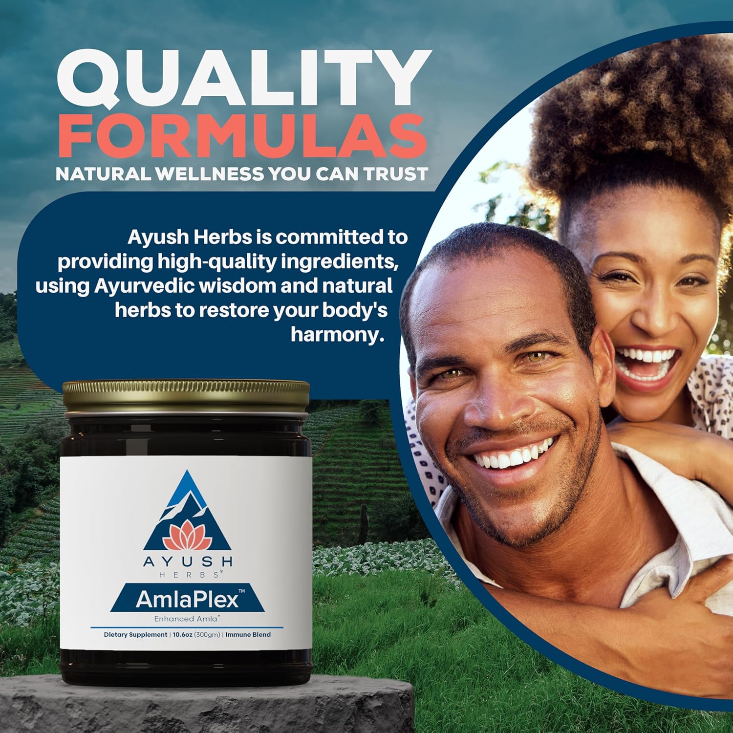 Ayush Herbs AmlaPlex Chyawanprash - Immune Support & Digestive Health, Indian Honey Jam with Ashwagandha - 10.6 oz Jar