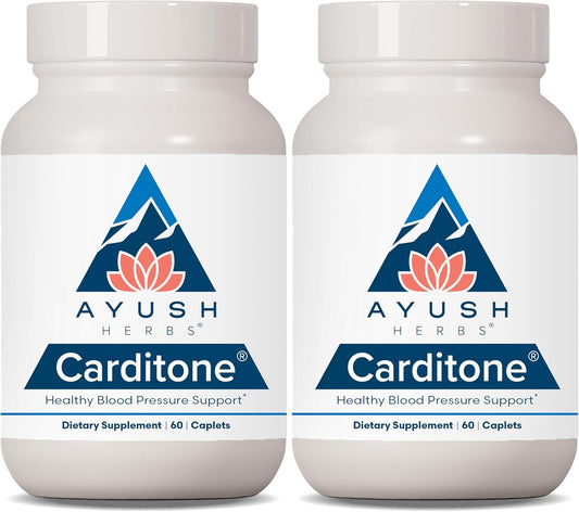 Ayush Herbs Carditone Caplets - 120 Count, Pack of Two
