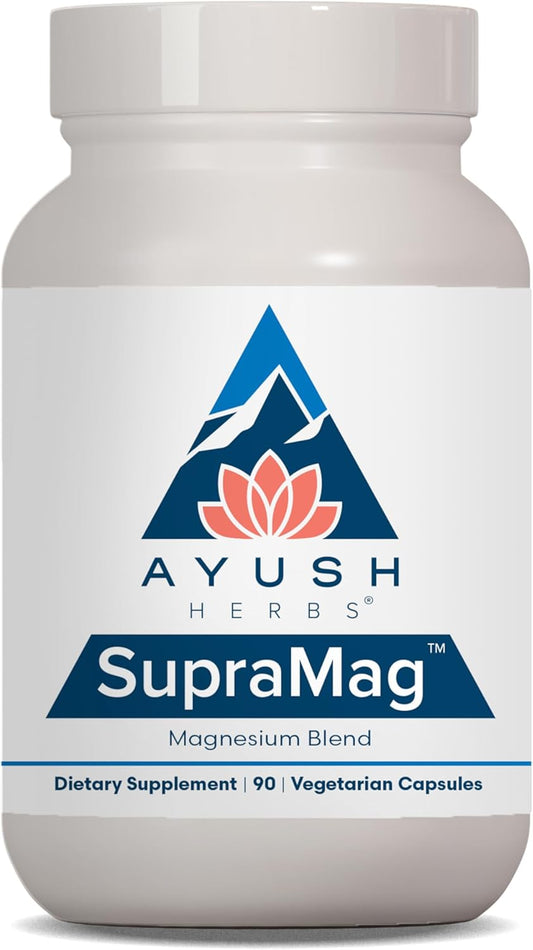 Ayush Herbs SupraMag: Magnesium Blend for Sleep, Stress, Cognitive Support - 90 Vegetarian Capsules