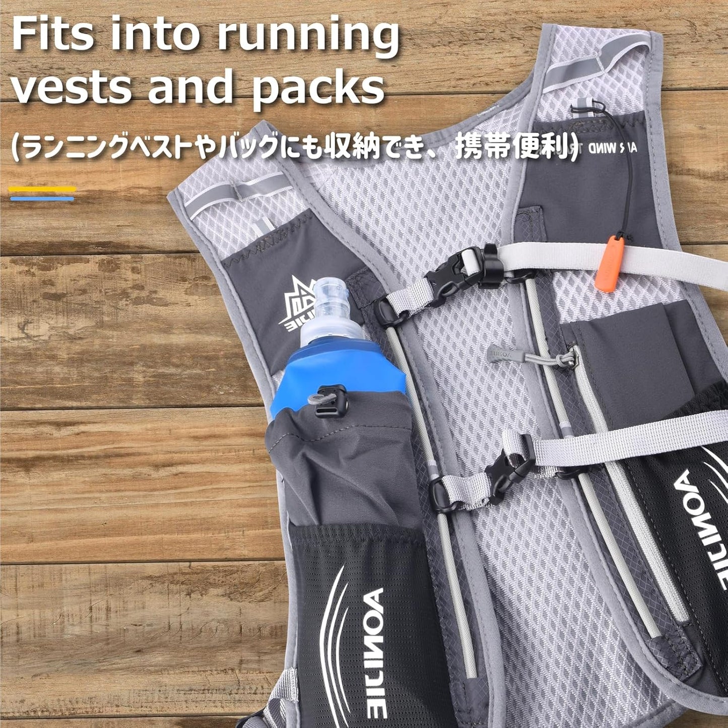 Azarxis Collapsible BPA-Free Soft Flask Water Bottles for Hydration Vest Pack - 250ml, 350ml, 500ml, 600ml - Ideal for Running, Hiking, Cycling, Climbing