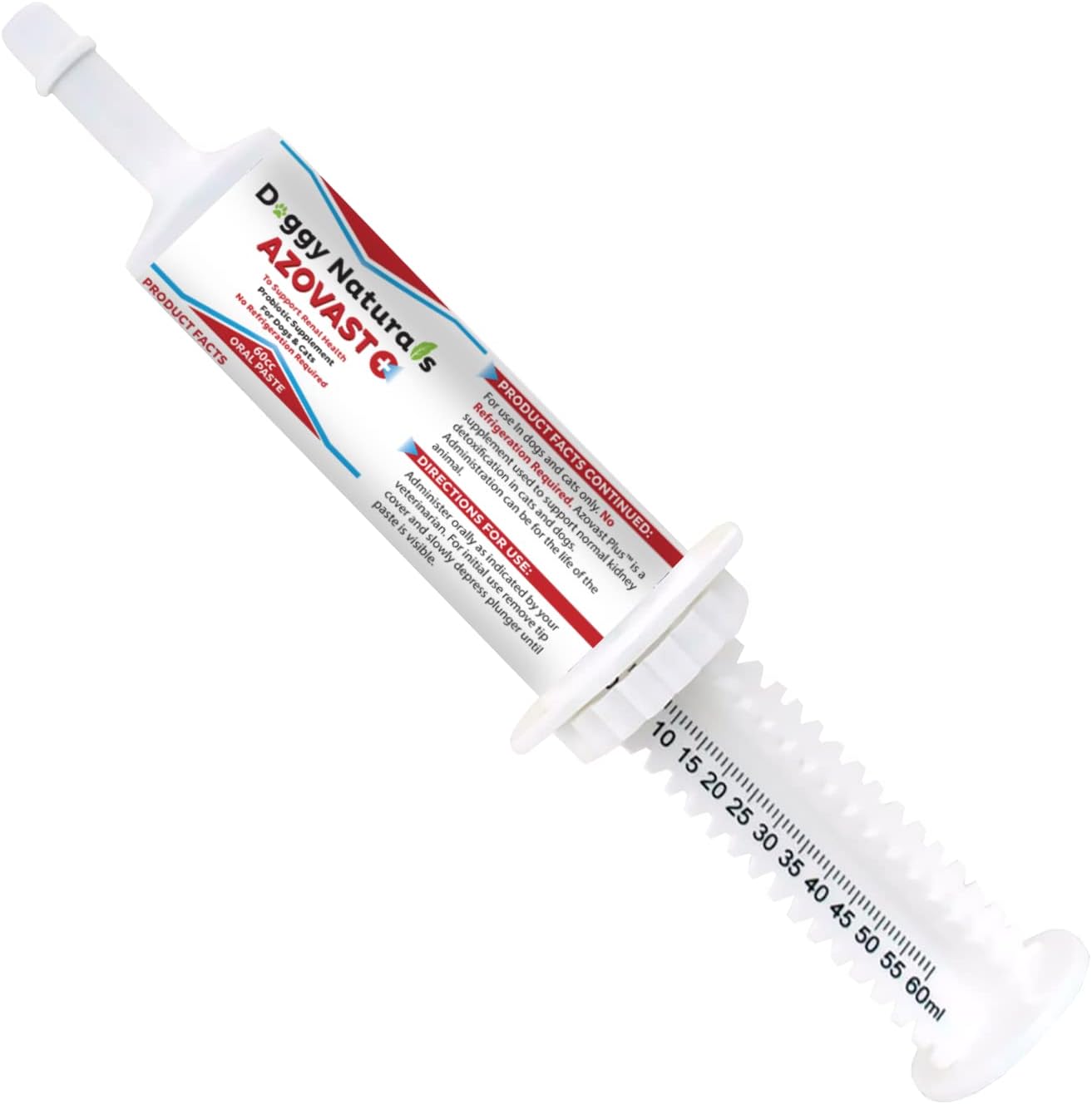 Azovast Plus Kidney Health Supplement for Dogs & Cats, Oral Paste (60 cc) - Supports Kidney Function, Manages Renal Toxins - Chicken Flavor - Made in U.S.A.