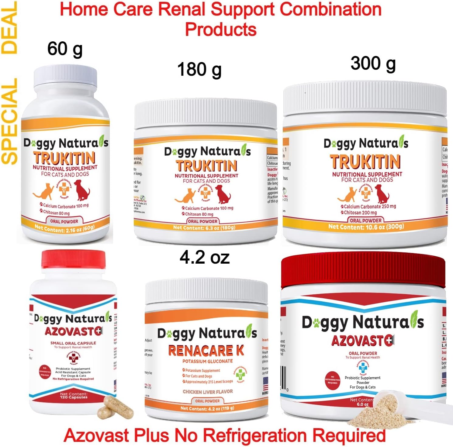 Azovast Plus Kidney Health Supplement for Dogs & Cats, 720 Capsules - Support Kidney Function & Manage Renal Toxins - No Refrigeration Needed - Renal Care Pharma Supplement