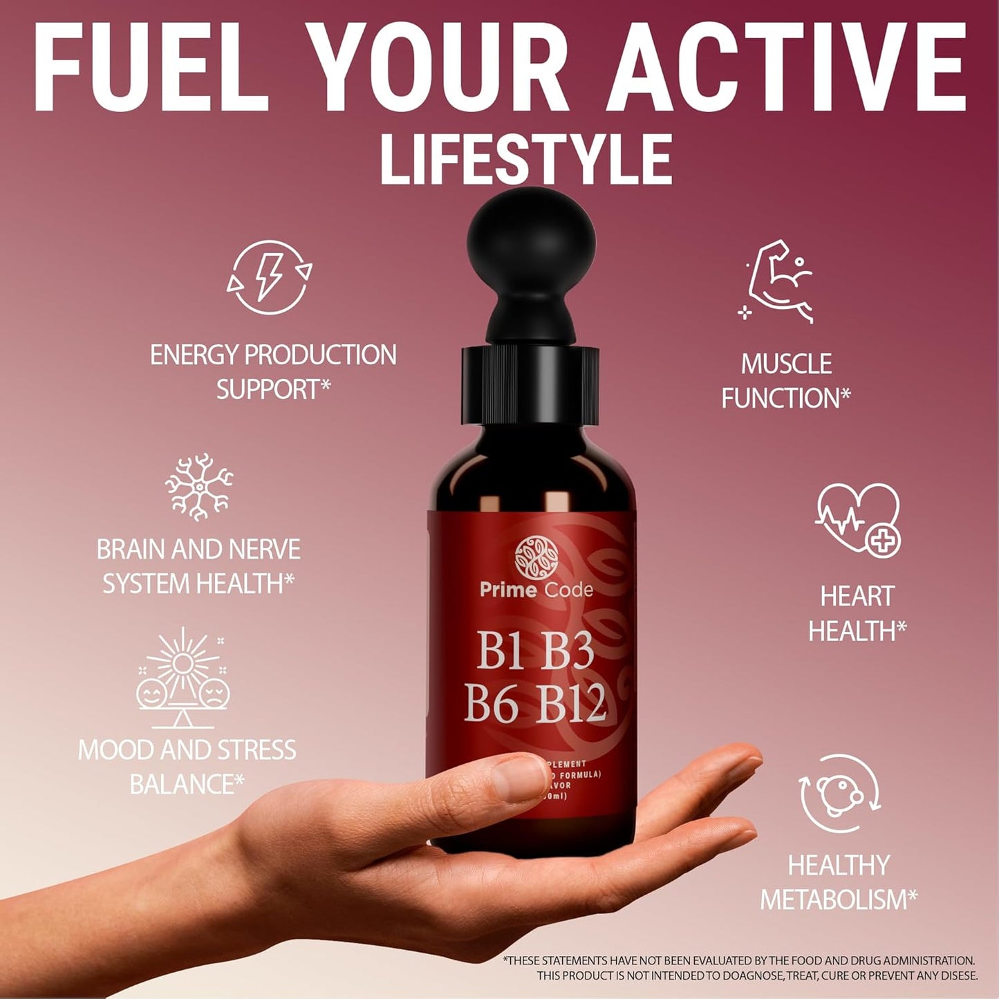 B Complex Liquid Vitamin Drops with Thiamine for Adults - High Absorption Immune Support - Non-GMO Gluten-Free