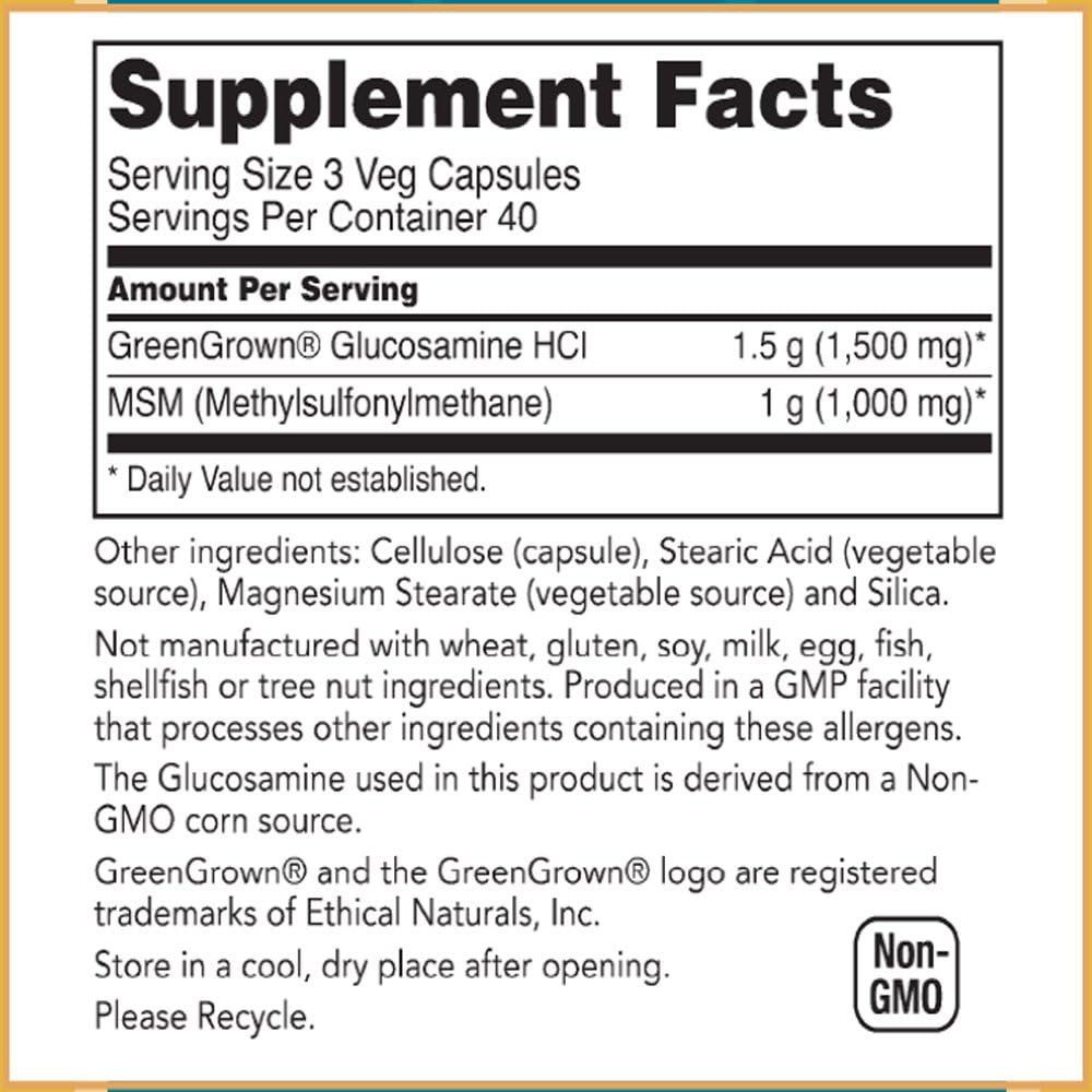 Baar Nature's Blessing Glucosamine and MSM Supplement, 120 Vegetarian Capsules
