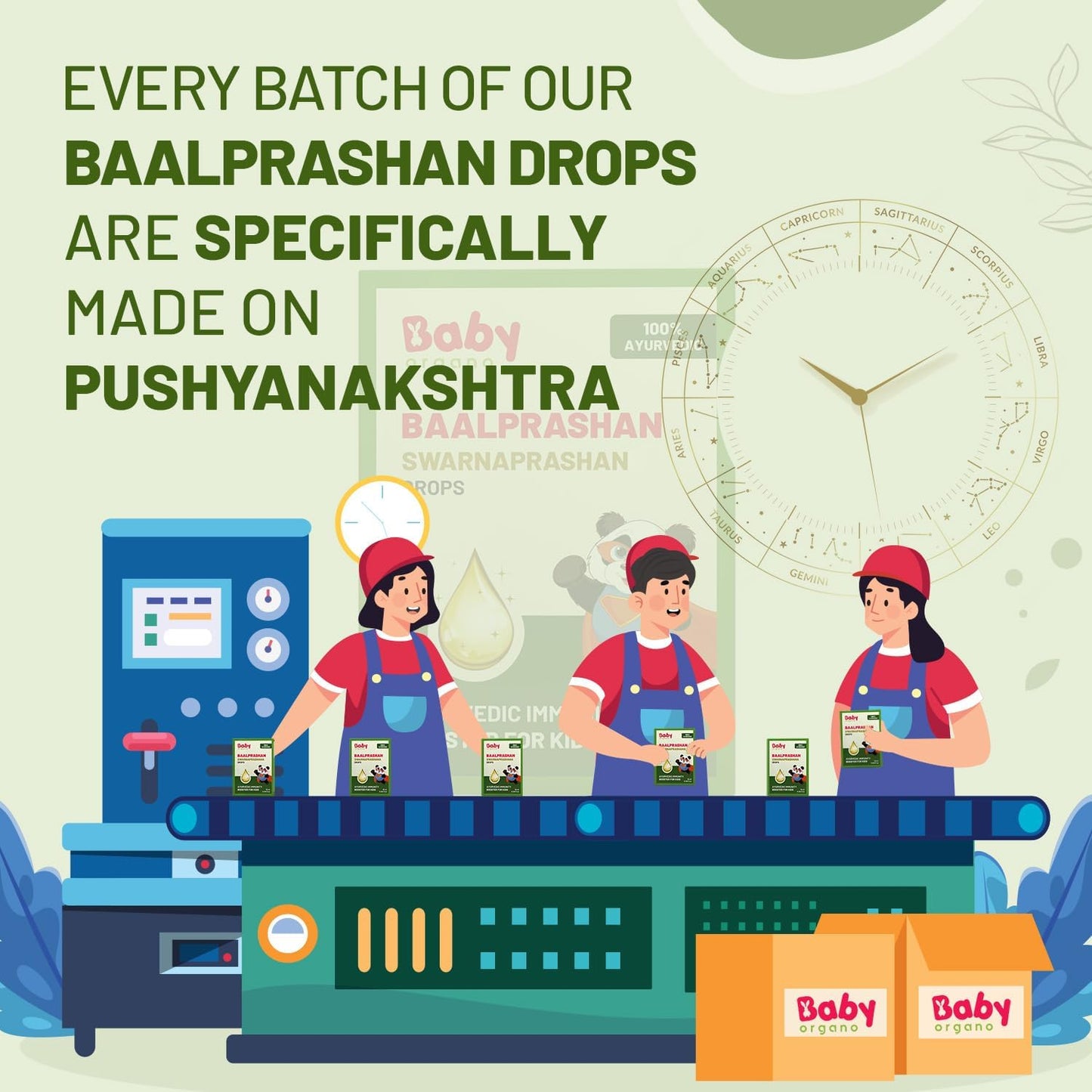 Baby Organo Swarnaprashan Immunity Booster Drops 24CT Gold Enriched for Kids 0-15 Years 15ml - Promotes Healthy Growth & Strength