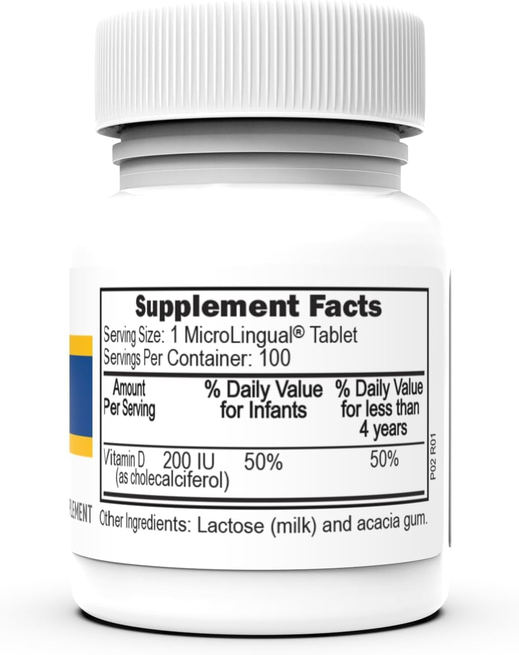 Baby Vitamin D3 200 IU Quick Dissolve Tablets - 100 Count - Supports Bone, Teeth, Muscle & Immune Health - Non-GMO