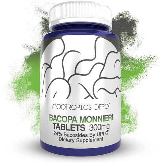 Bacopa monnieri Extract Tablets | 240 Count | 24% Bacosides | Cognitive Function & Stress Support
