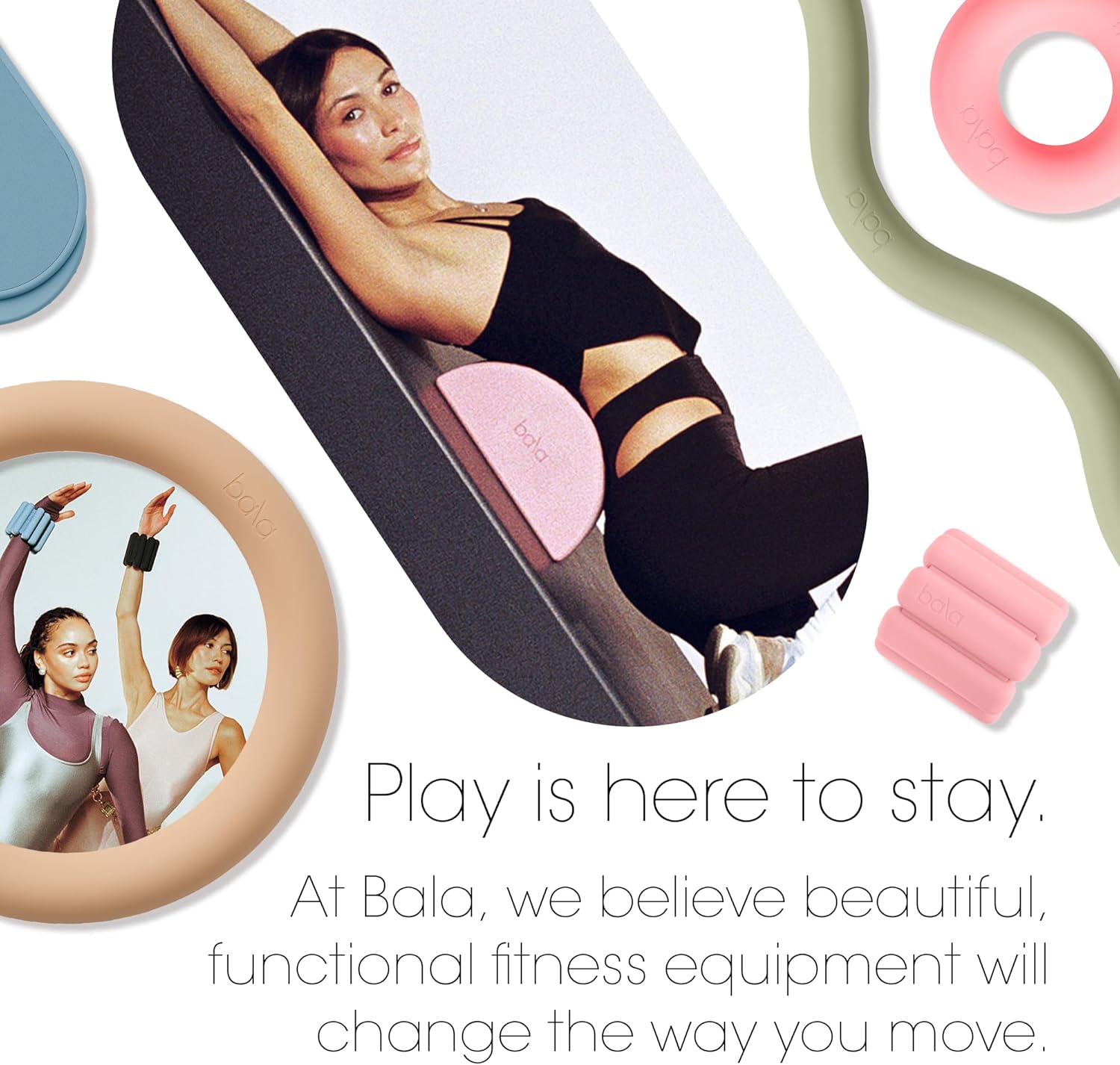 Bala Balance Blocks 2 Pack (Sand) - Semi-Circular Yoga Blocks for Stretching & Exercise - Home Workout Essentials