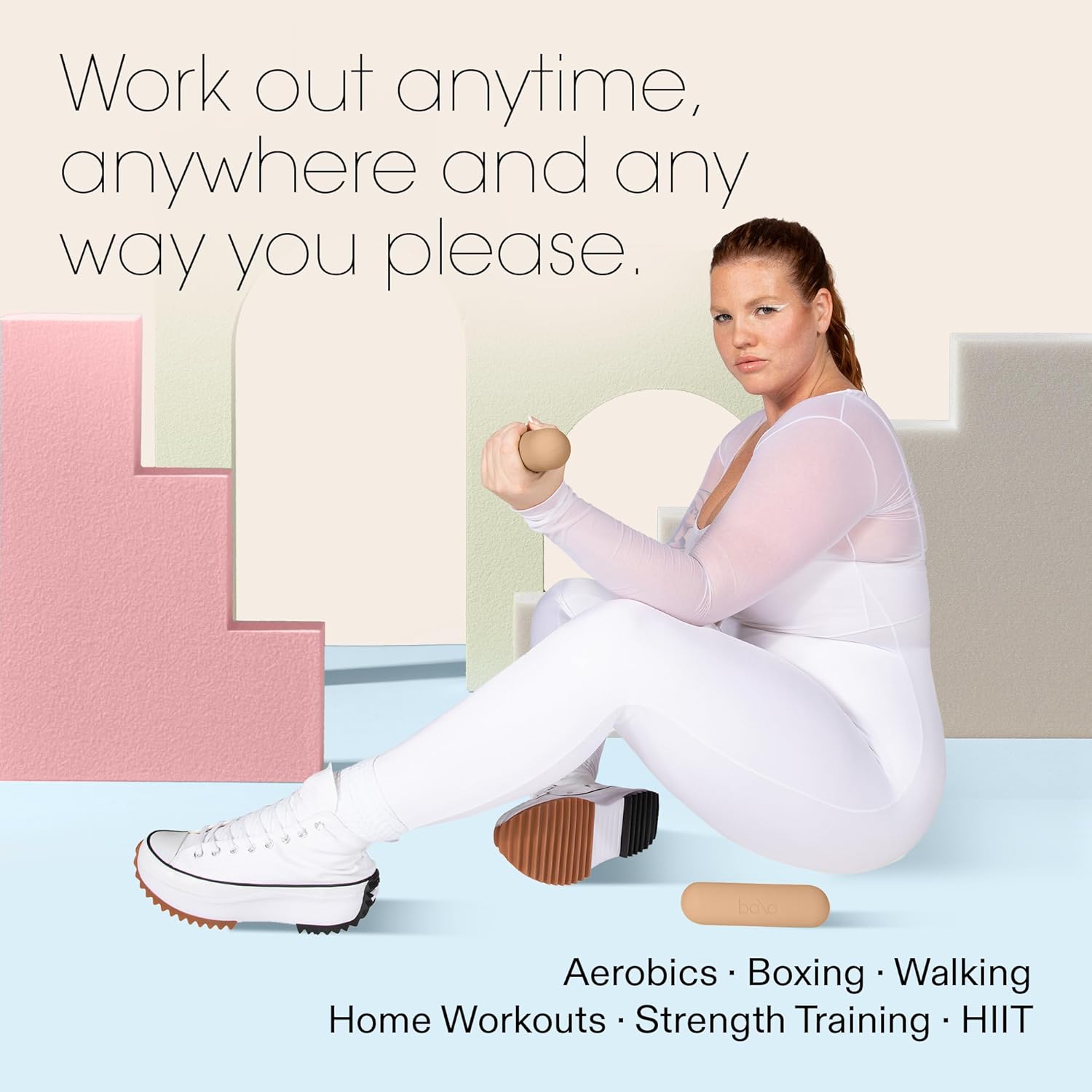 Bala Bars 3lb Dumbbell Set for Strength Training and Aerobics Workouts at Home - Set of 2 Bars for Men and Women