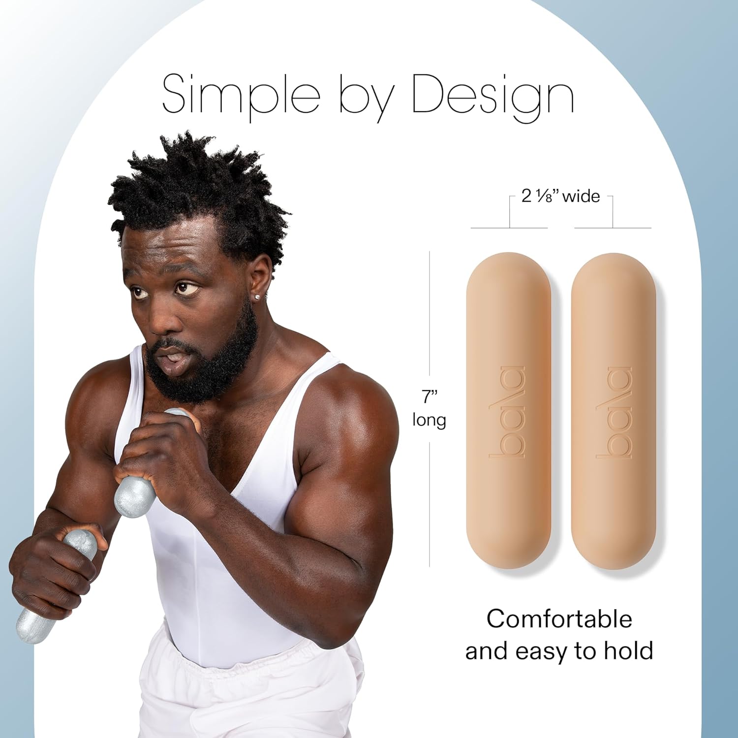 Bala Bars 3lb Dumbbell Set for Strength Training and Aerobics Workouts at Home - Set of 2 Bars for Men and Women