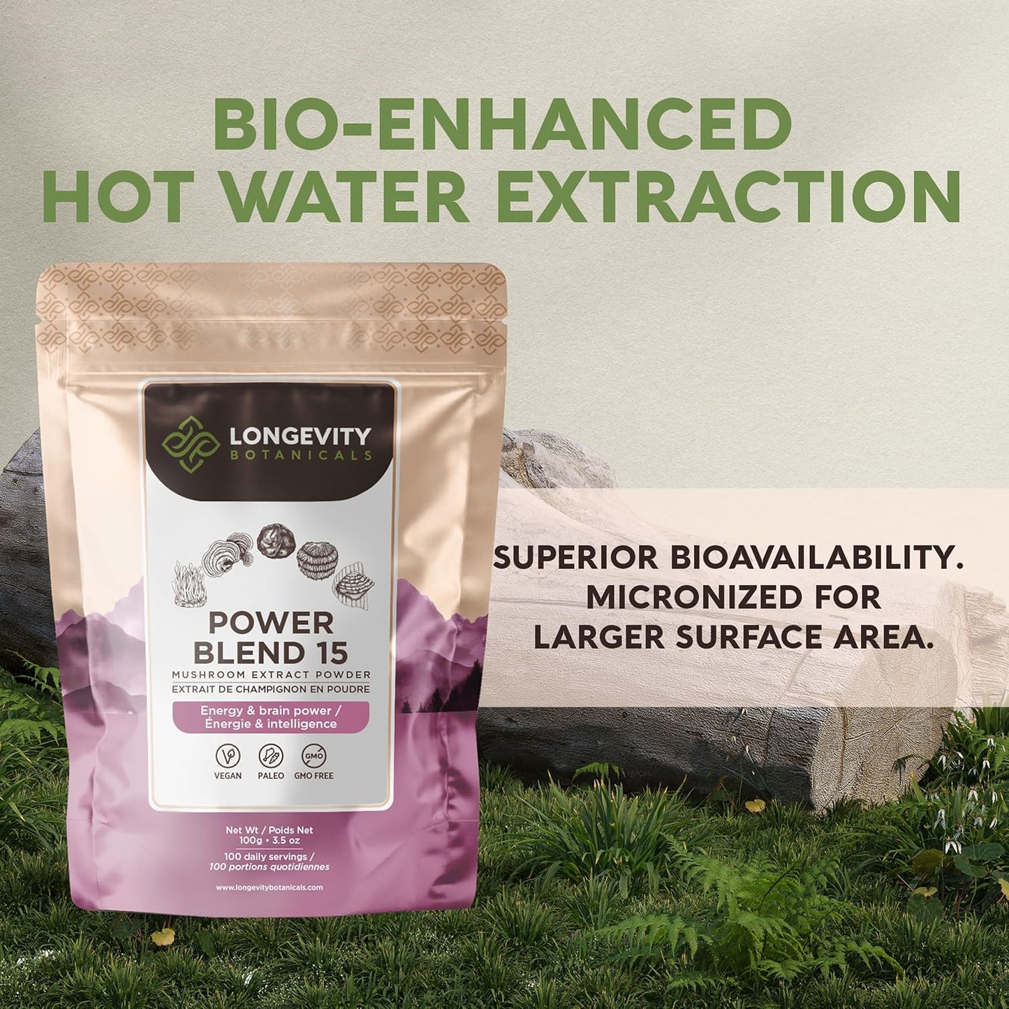 Balanced Immune System Support with 15 Mushroom Supplement Blend - 100g Powder for Mental Clarity and Relaxation