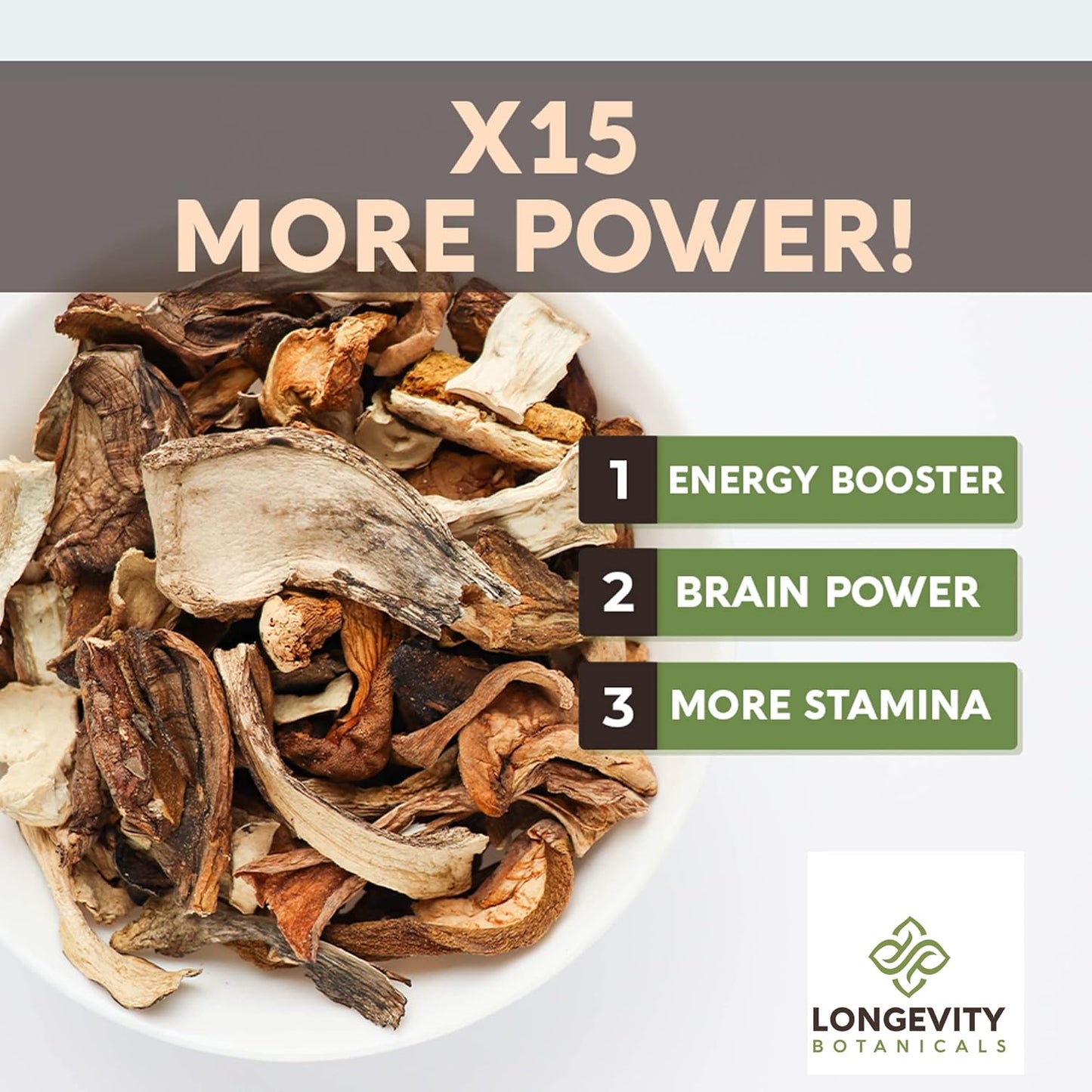 Balanced Immune System Support with 15 Mushroom Supplement Blend - 100g Powder for Mental Clarity and Relaxation