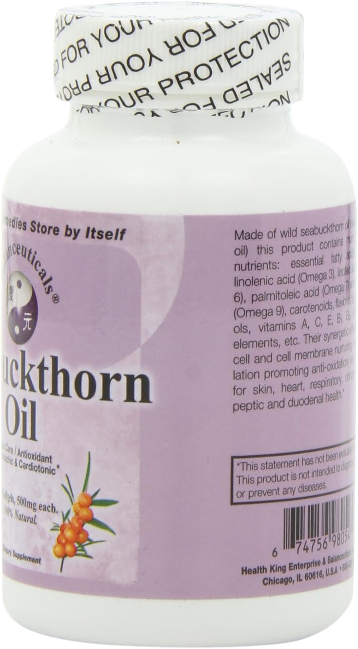Balanceuticals Seabuckthorn Oil Softgels - High Potency 500mg - 120 Count