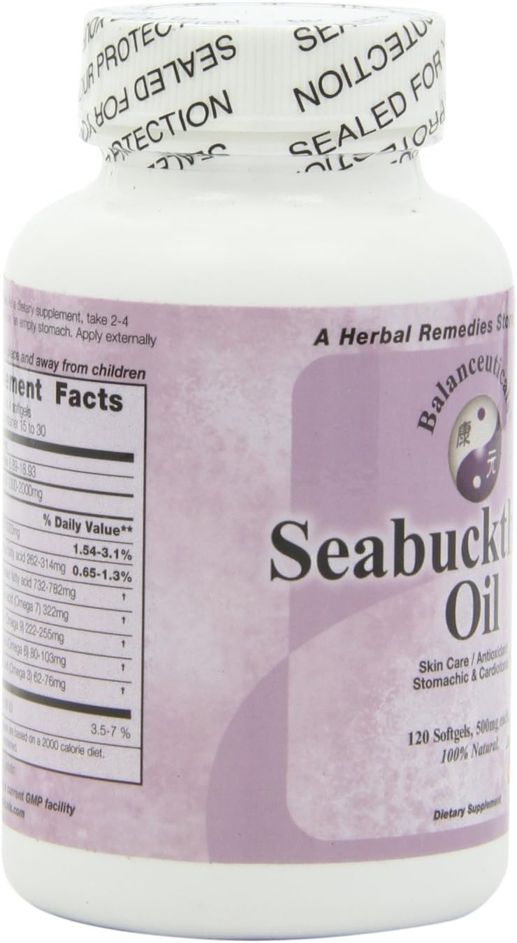 Balanceuticals Seabuckthorn Oil Softgels - High Potency 500mg - 120 Count