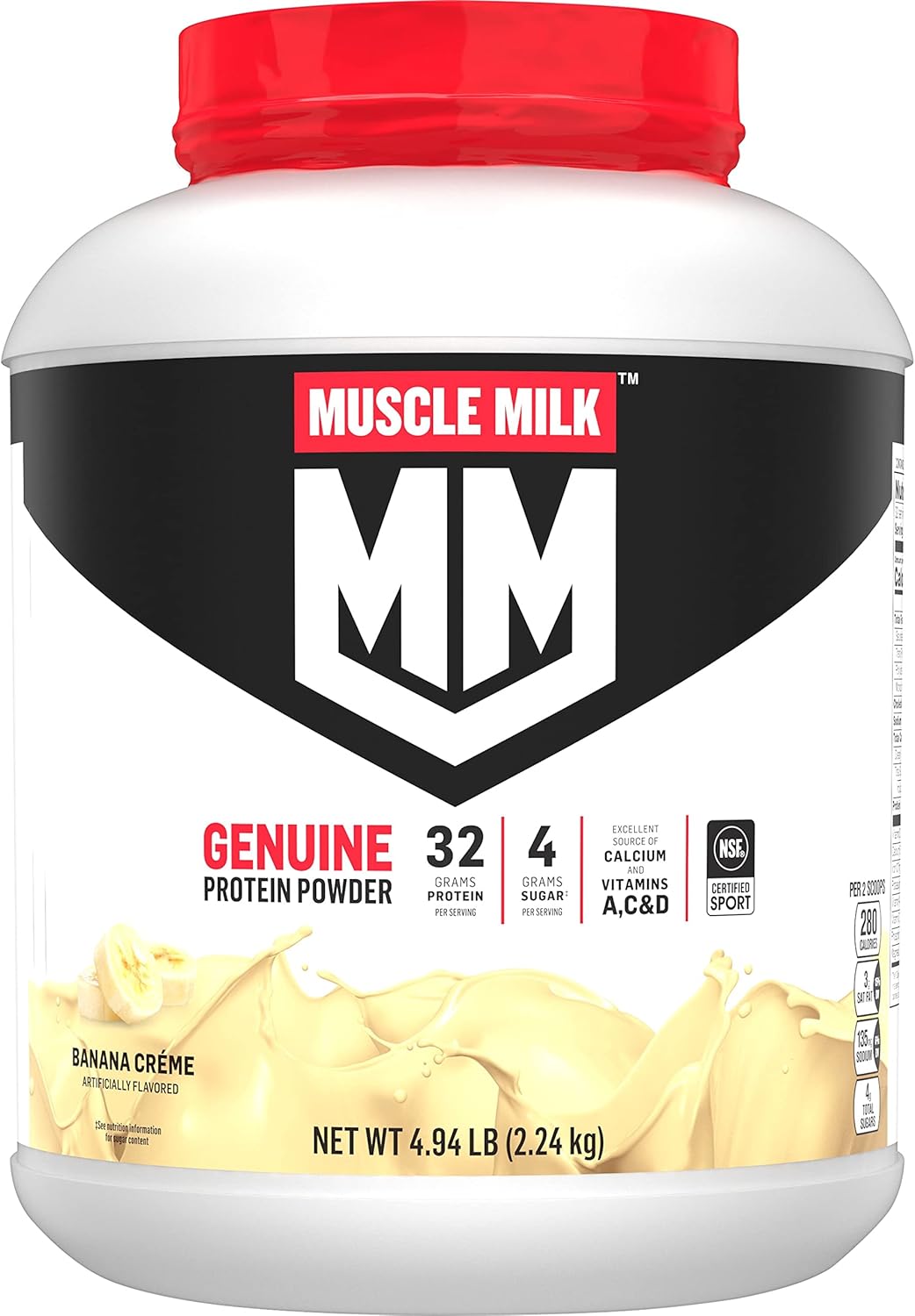 Banana Crème Muscle Milk Genuine Protein Powder - 32g Protein, 4.94lb, 32 Servings