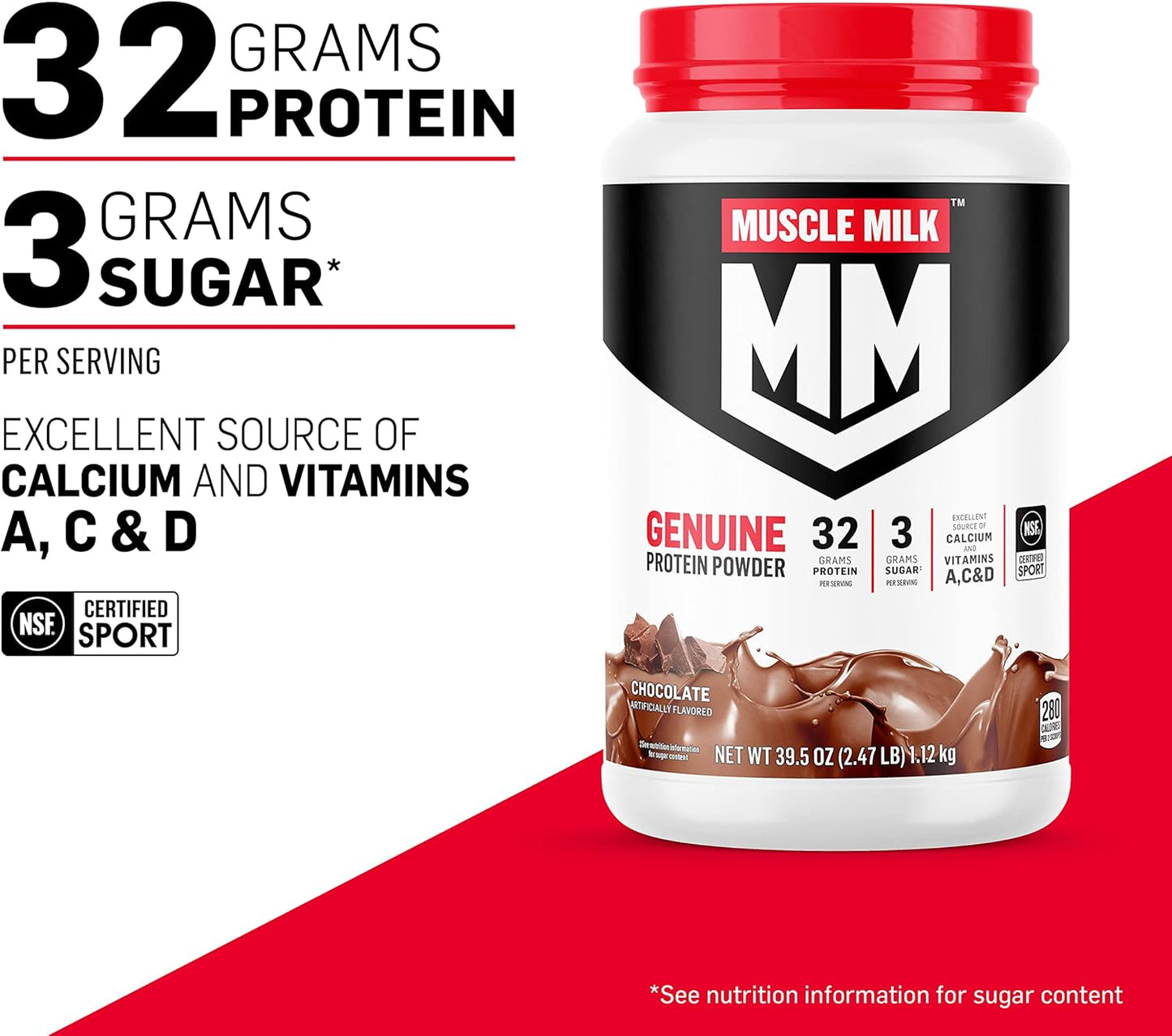 Banana Crème Muscle Milk Genuine Protein Powder - 32g Protein, 4.94lb, 32 Servings