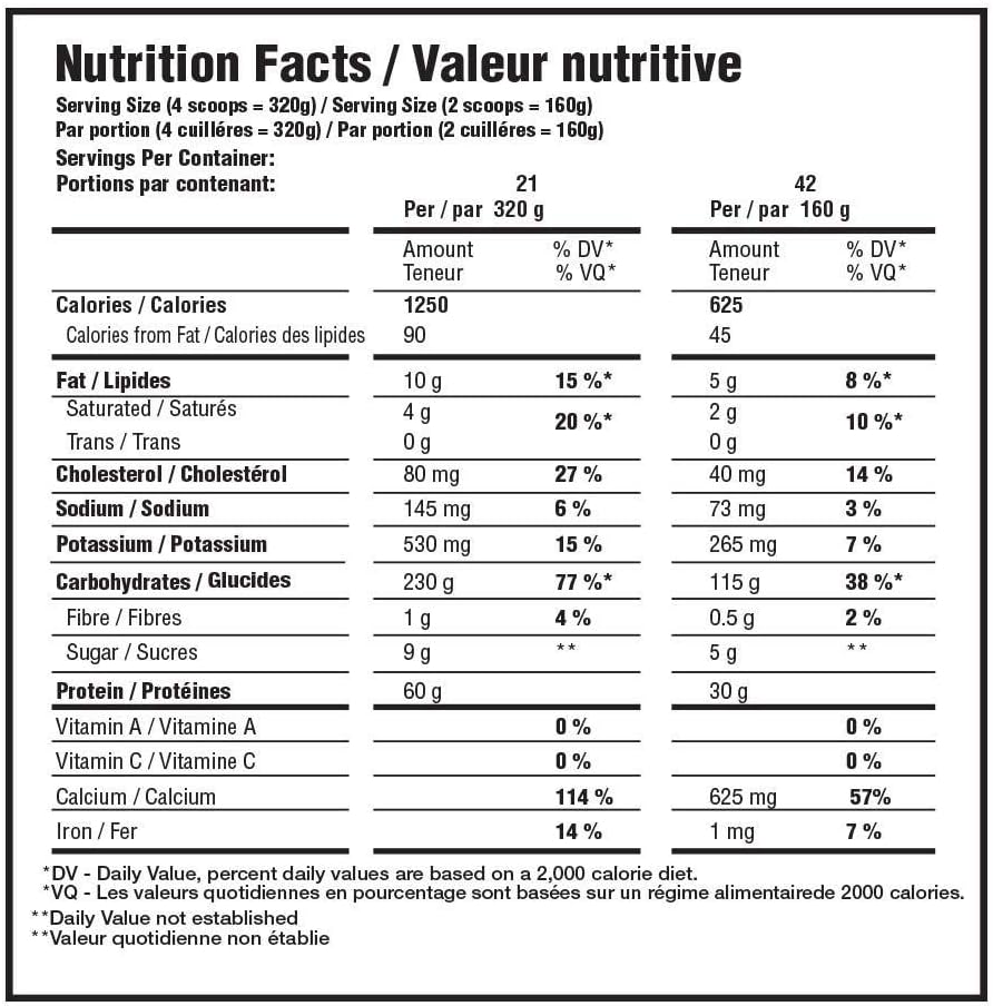 Banana Mammoth Mass: High Calorie Protein Powder for Weight Gain, Meal Replacement Shake with Low Sugar, Whey Isolate & Casein Protein for Weight Training (15lb)