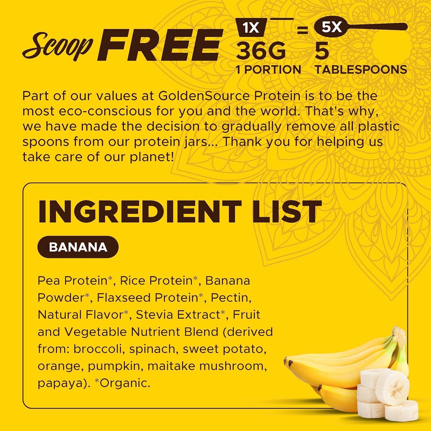 Banana Plant-Based Protein Powder with Vitamins & Minerals - 20g Protein & Complete Amino Acid Profile