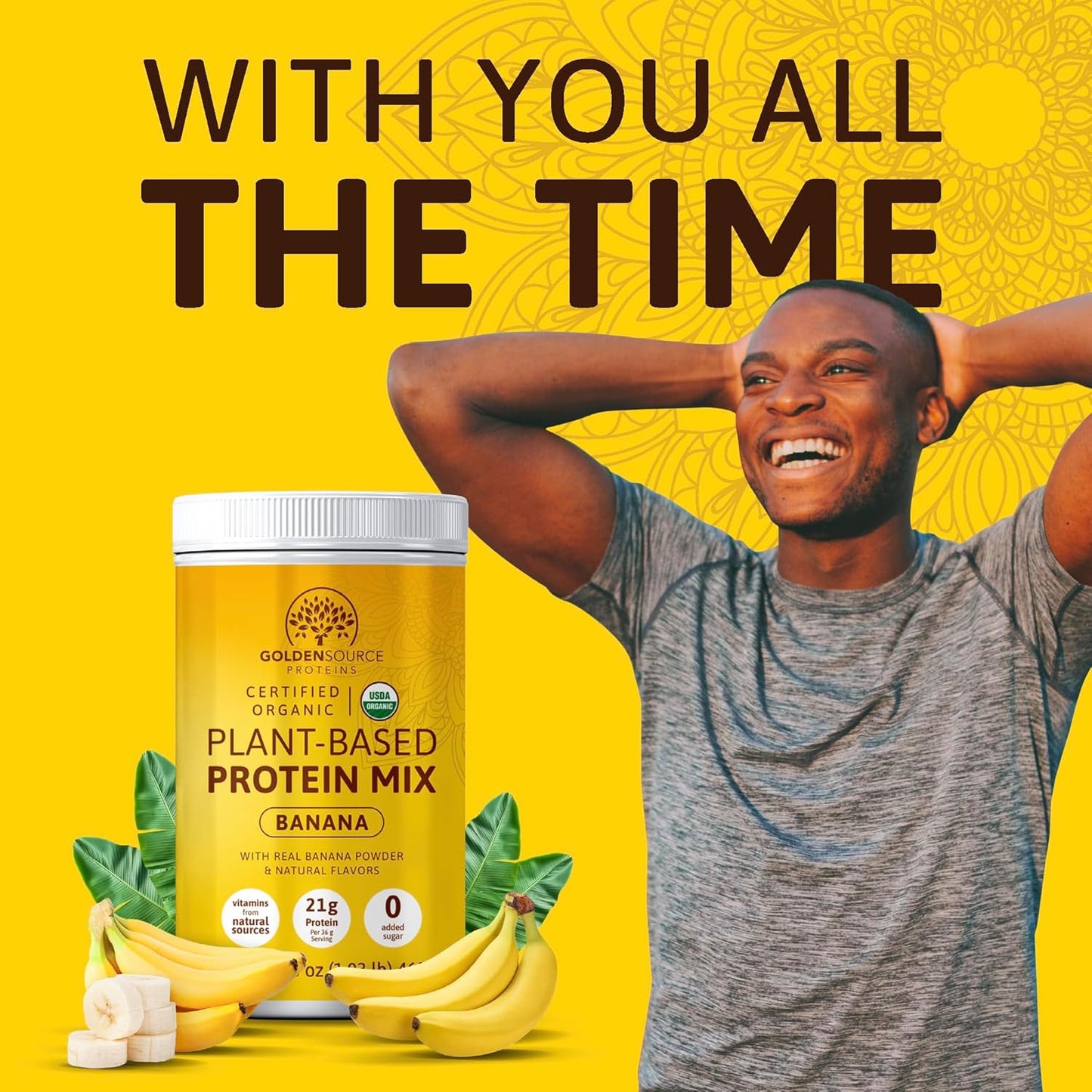 Banana Plant-Based Protein Powder with Vitamins & Minerals - 20g Protein & Complete Amino Acid Profile