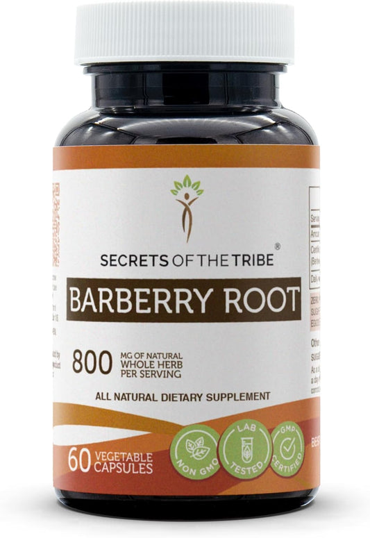 Barberry Root Capsules - 800mg of Berberis Vulgaris Dried Root Bark - 60 Count